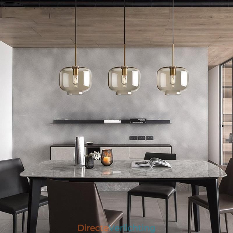 3-lichts glazen hanglamp klassieke cluster hangende verlichtingsarmatuur café