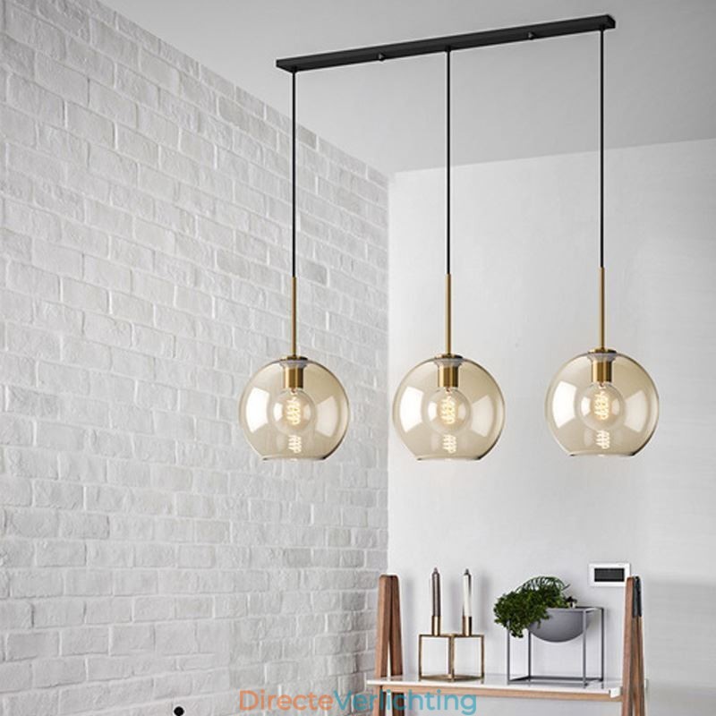 3-lichts glazen hanglamp klassieke cluster hangende verlichtingsarmatuur café
