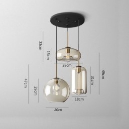 3-lichts glazen hanglamp klassieke cluster hangende verlichtingsarmatuur café