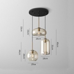 3-lichts glazen hanglamp klassieke cluster hangende verlichtingsarmatuur café