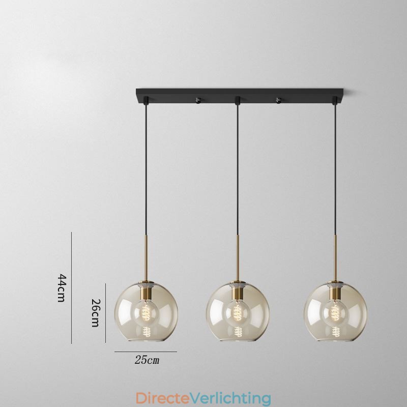 3-lichts glazen hanglamp klassieke cluster hangende verlichtingsarmatuur café