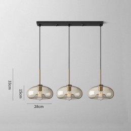 3-lichts glazen hanglamp klassieke cluster hangende verlichtingsarmatuur café
