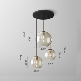 3-lichts glazen hanglamp klassieke cluster hangende verlichtingsarmatuur café