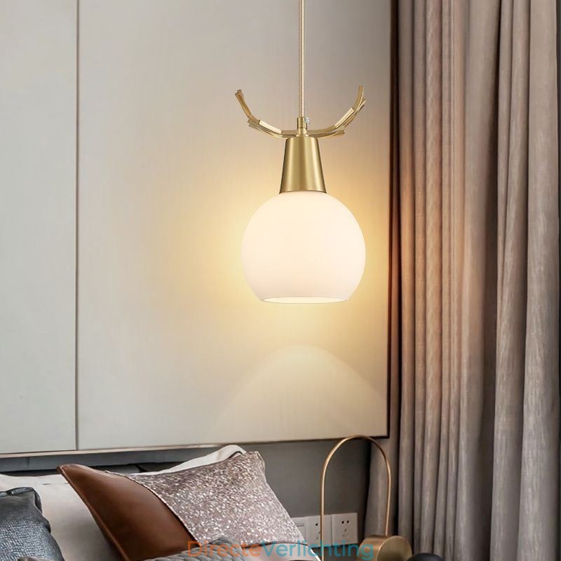 Moderne eenvoudige koperen hanglamp met gewei