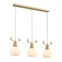 Moderne eenvoudige koperen hanglamp met gewei