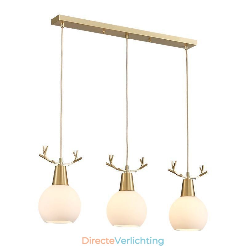 Moderne eenvoudige koperen hanglamp met gewei