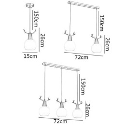 Moderne eenvoudige koperen hanglamp met gewei