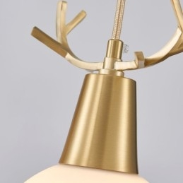 Moderne eenvoudige koperen hanglamp met gewei