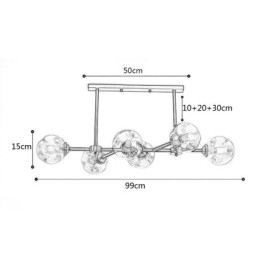6-lichts moderne glazen plafondlamp Magic Bean-lamp