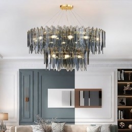 Moderne ronde glazen hanglamp Elegante glazen kroonluchter