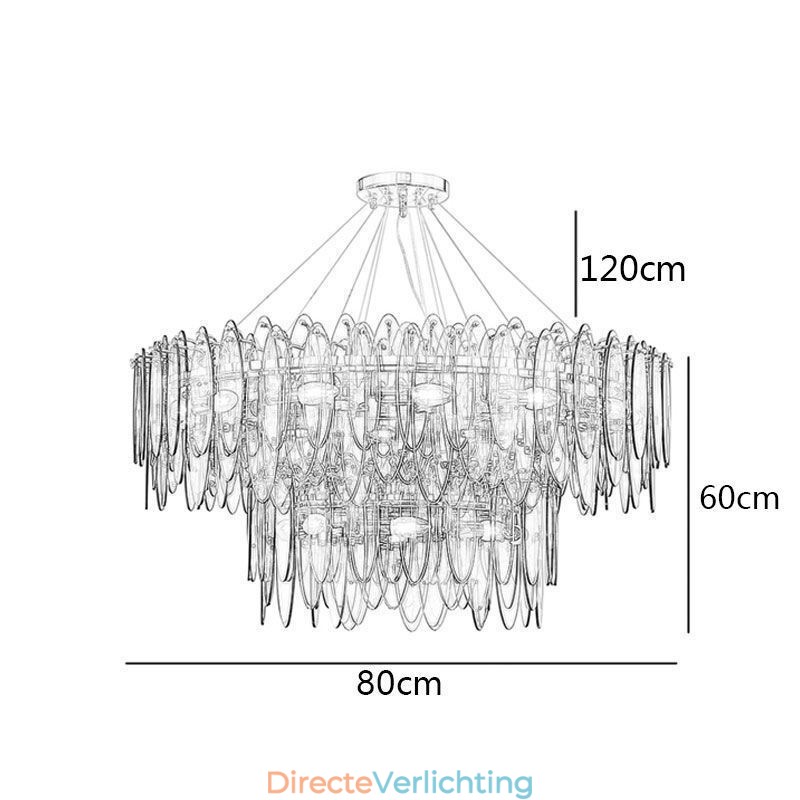 Moderne ronde glazen hanglamp Elegante glazen kroonluchter