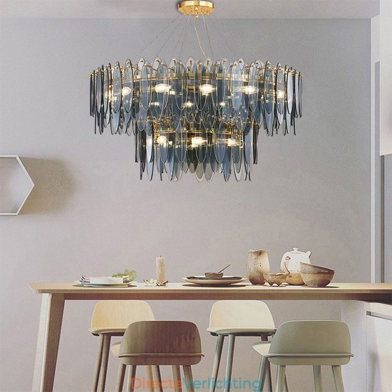 Moderne ronde glazen hanglamp Elegante glazen kroonluchter