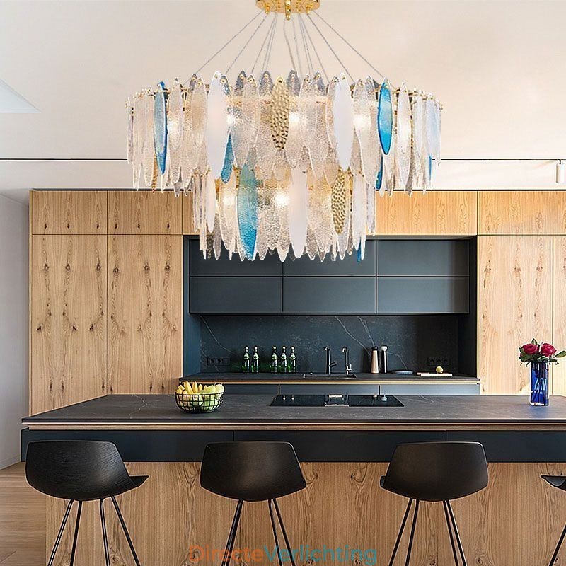 Moderne ronde glazen hanglamp Elegante glazen kroonluchter