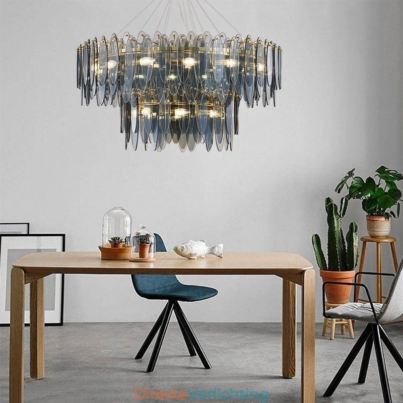 Moderne ronde glazen hanglamp Elegante glazen kroonluchter