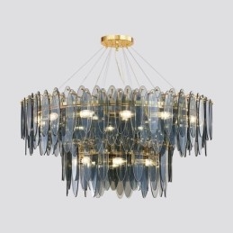 Moderne ronde glazen hanglamp Elegante glazen kroonluchter