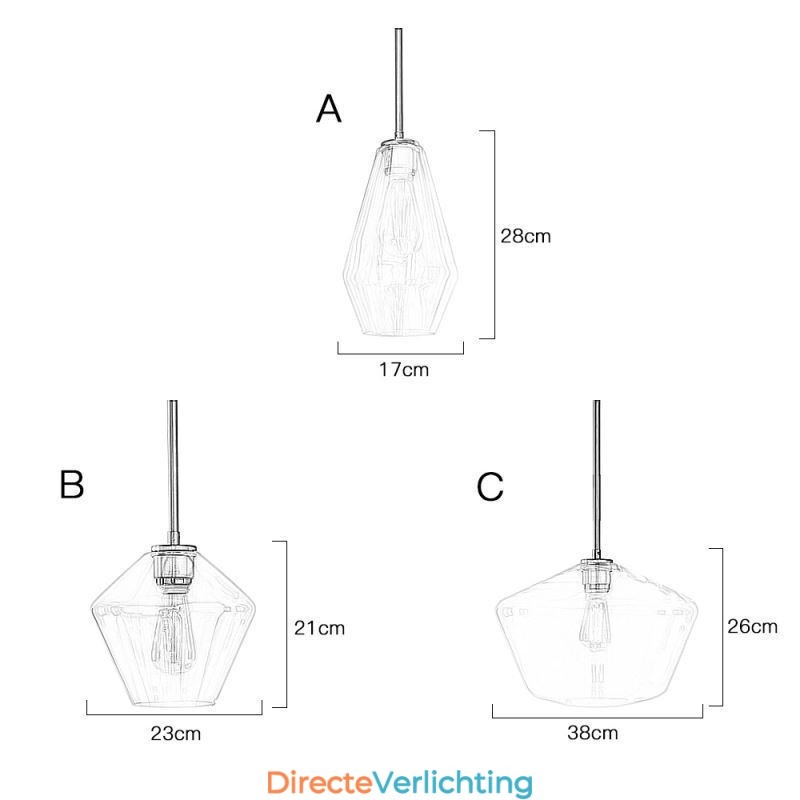 Moderne eenvoudige glazen hanglamp