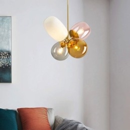 Nordic Unieke Hanglamp Gekleurd Glas Prinses Ballonlamp Kinderen