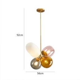 Nordic Unieke Hanglamp Gekleurd Glas Prinses Ballonlamp Kinderen