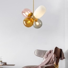 Nordic Unieke Hanglamp Gekleurd Glas Prinses Ballonlamp Kinderen