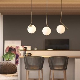 Glazen bol lichtarmatuur eiland