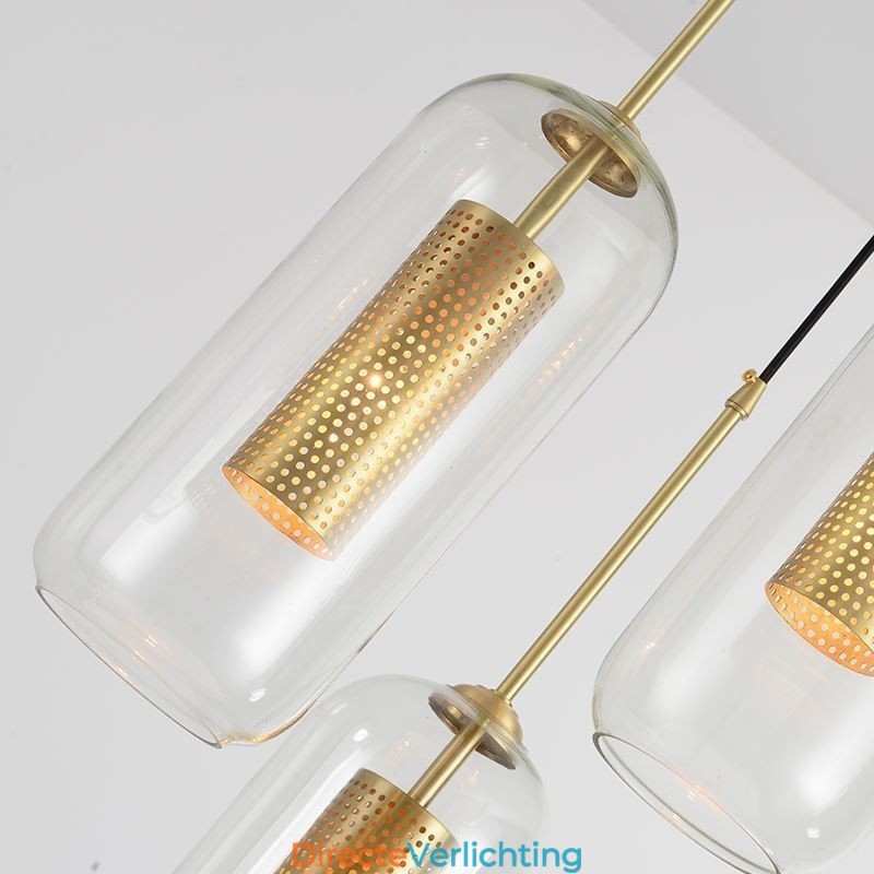 Nordic helder glazen hanglamp Unieke binnen messing holle hanglamp