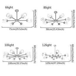 Nordic Glazen Hanglamp Magische Bonen Vorm Lamp Kroonluchter Verlichting