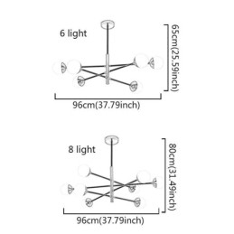 Nordic Glazen Hanglamp Magische Bonen Vorm Kroonluchter Verlichting Lamp