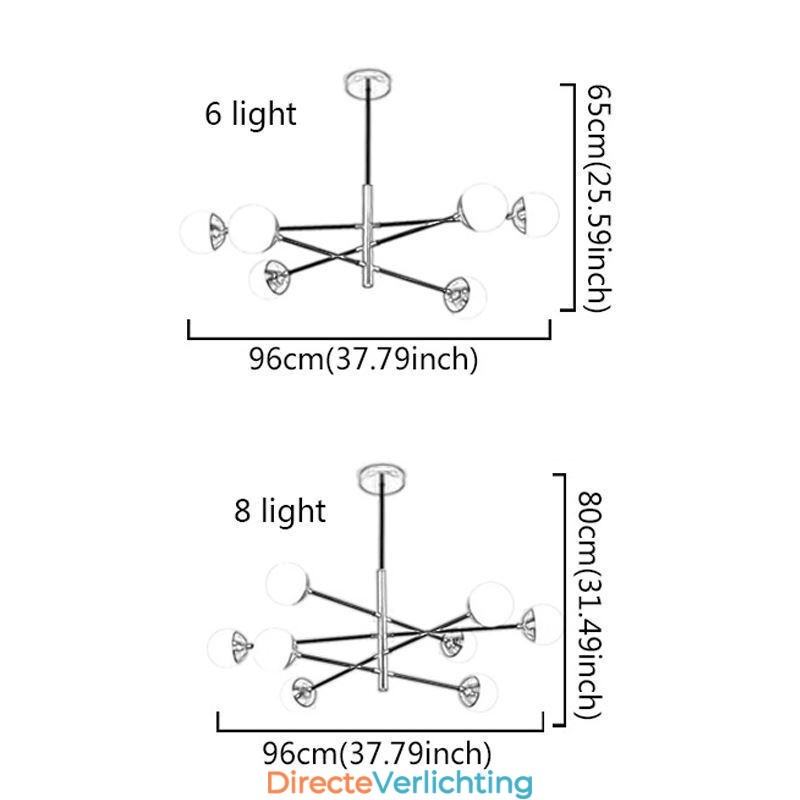 Nordic Glazen Hanglamp Magische Bonen Vorm Kroonluchter Verlichting Lamp