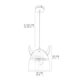 Klassieke glazen hanglamp, houten hoornlamp, creatieve verlichting