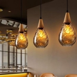 Hanglamp traanvormige glazen kap lamp licht