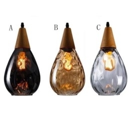 Hanglamp traanvormige glazen kap lamp licht
