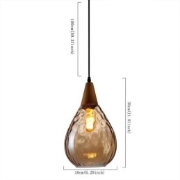 Hanglamp traanvormige glazen kap lamp licht