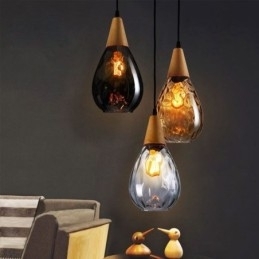 Hanglamp traanvormige glazen kap lamp licht