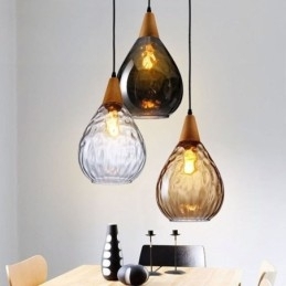 Hanglamp traanvormige glazen kap lamp licht