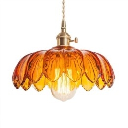 Moderne Retro Glazen Hanglamp Bloem Kap Lamp Met Draaischakelaar Licht