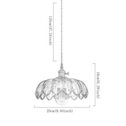 Moderne Retro Glazen Hanglamp Bloem Kap Lamp Met Draaischakelaar Licht