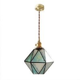 Geometrische gekleurde glazen boerderij hanglamp