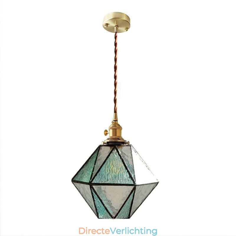 Geometrische gekleurde glazen boerderij hanglamp
