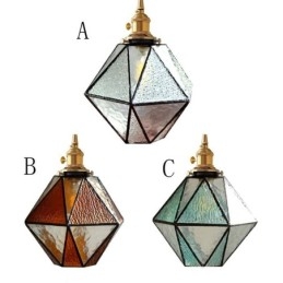 Geometrische gekleurde glazen boerderij hanglamp