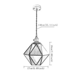 Geometrische gekleurde glazen boerderij hanglamp
