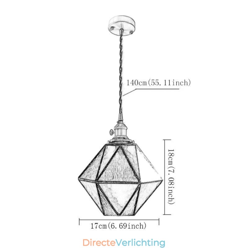 Geometrische gekleurde glazen boerderij hanglamp