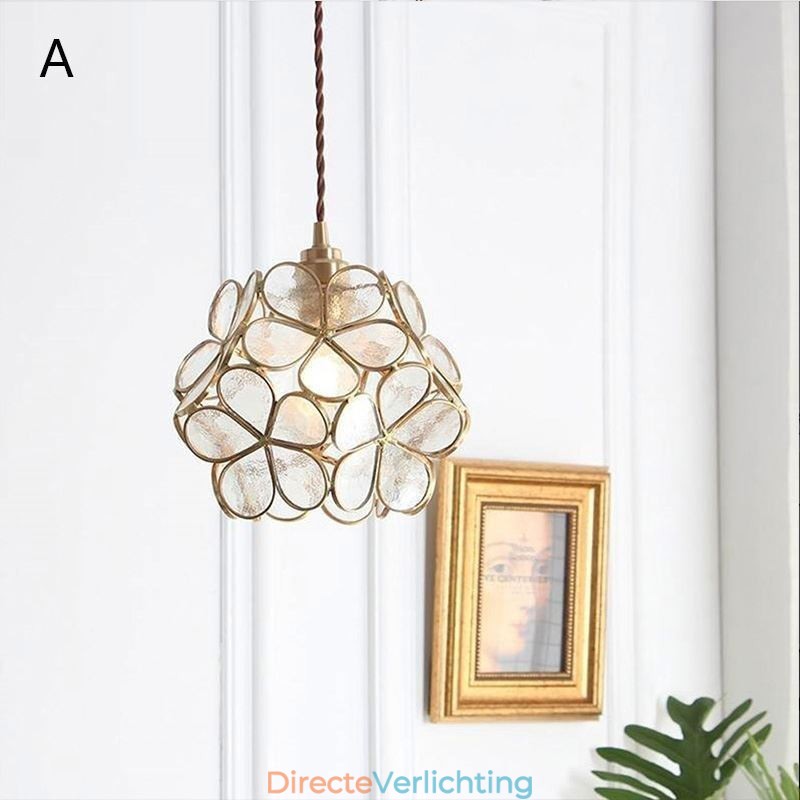 Nordic Creative Hanglamp Glazen Huisverlichting Bloemblaadje Vorm Lamp Bedlamp
