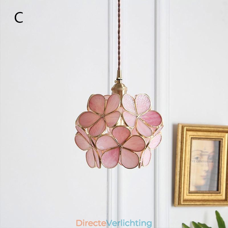 Nordic Creative Hanglamp Glazen Huisverlichting Bloemblaadje Vorm Lamp Bedlamp
