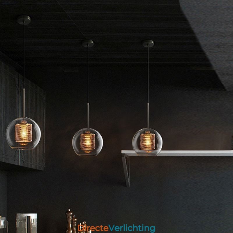Nordic Hanglamp Glas Thuisverlichting Ronde Bolvormige Lamp Bedlamp