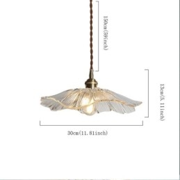 Lotusblad geribbelde heldere glazen hanglamp Homestay-lamp