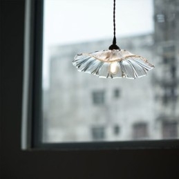 Lotusblad geribbelde heldere glazen hanglamp Homestay-lamp