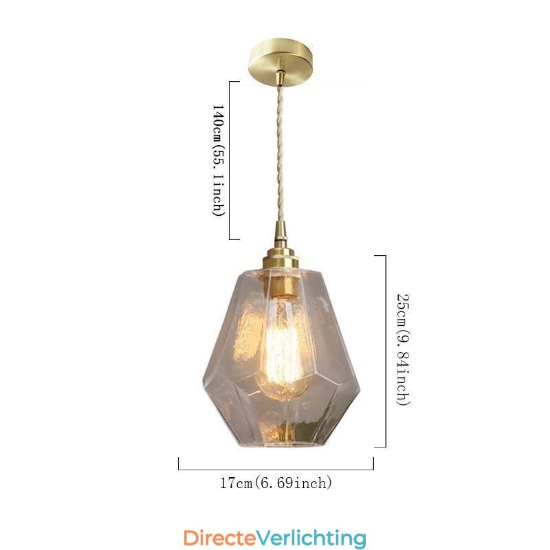 Nordic Retro Hanglamp Messing Glas Thuisverlichting Toren Vorm Lamp Lamp