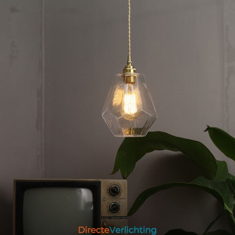 Nordic Retro Hanglamp Messing Glas Thuisverlichting Toren Vorm Lamp Lamp