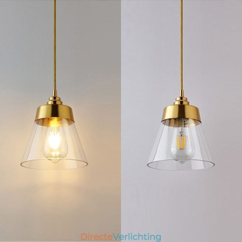 Nordic Retro Hanglamp Glazen Kap Huisverlichting Messing Houder Lamp Licht