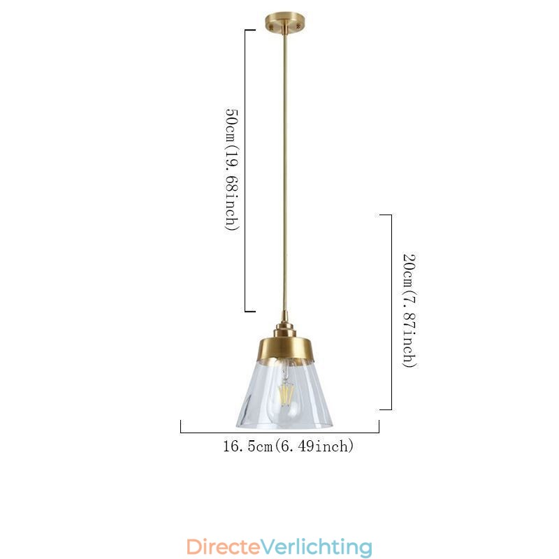 Nordic Retro Hanglamp Glazen Kap Huisverlichting Messing Houder Lamp Licht